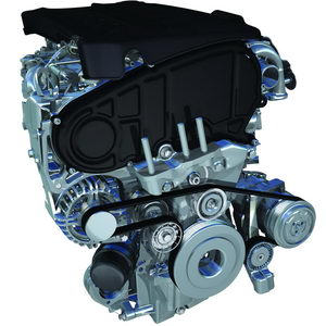
Vue du ct distribution du moteur 1.6L Multijet de la Fiat Bravo. On voit les diffrentes poulies d'entranement des accessoires.
 